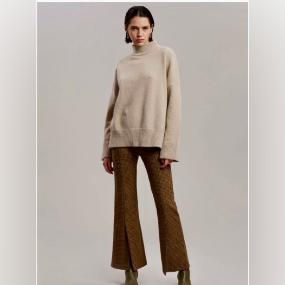 The Frankie Shop Brown Checkered Women's Pants